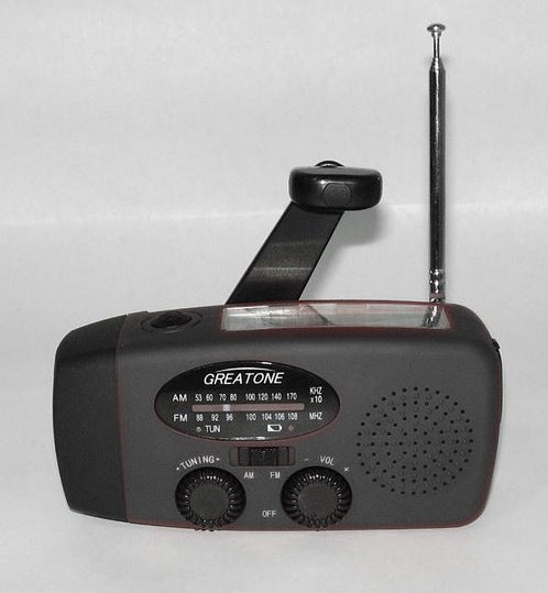 Solar nødradio, USB lader og lommelykt