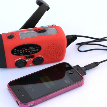 Solar nødradio, USB lader og lommelykt