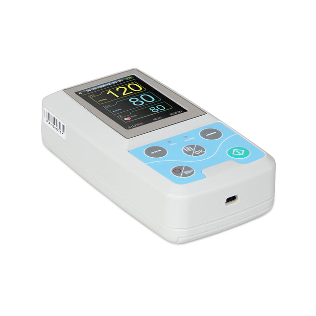 CE FDA Ambulatorisk blodtrykksmåler 24-timers NIBP Holter ABPM50 3 mansjetter PC-programvare