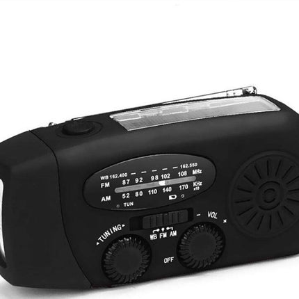Solar nødradio, USB lader og lommelykt